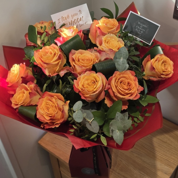 Vibrant Rose Bouquet 12 Stems