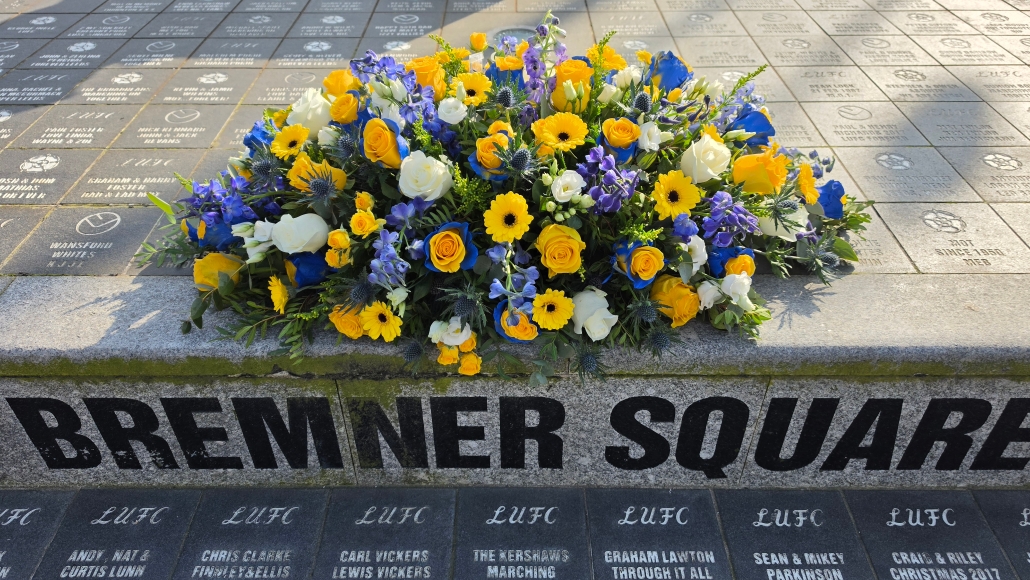 Casket Spray in Leeds United Colours