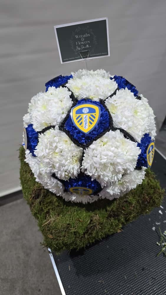 3D Leeds United Football Funeral Flowers