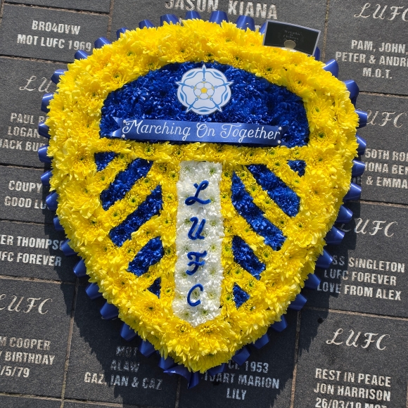 LUFC Shield Badge Funeral Flowers Option 2