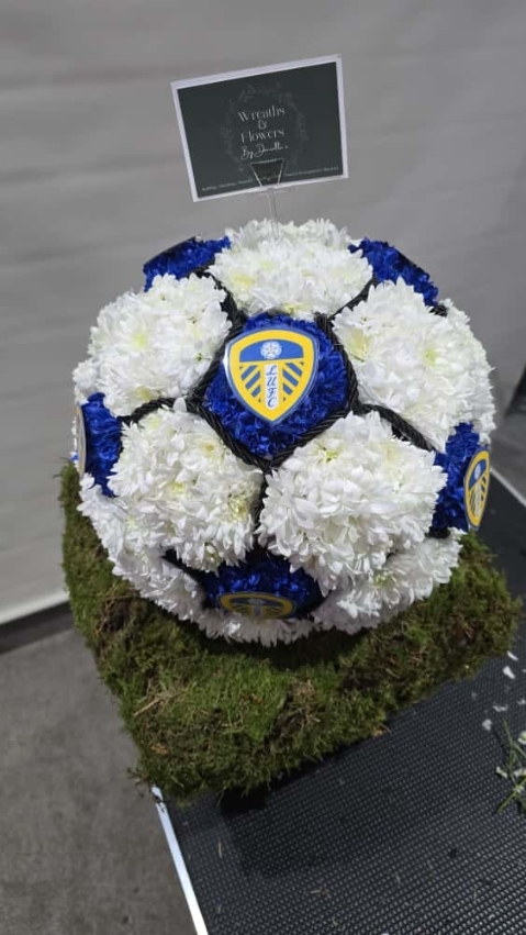 3D Leeds United Football Funeral Flowers