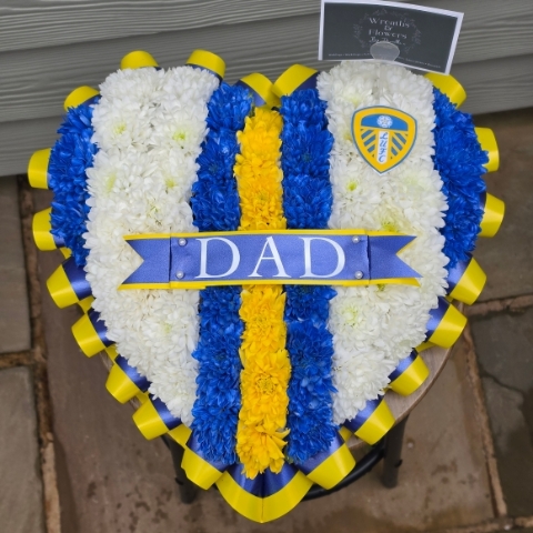 Leeds United Heart Striped   Option 3