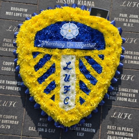 LUFC Shield Badge Funeral Flowers Option 2